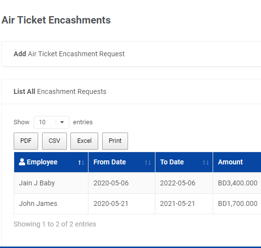 Air Ticket management module for Middle East