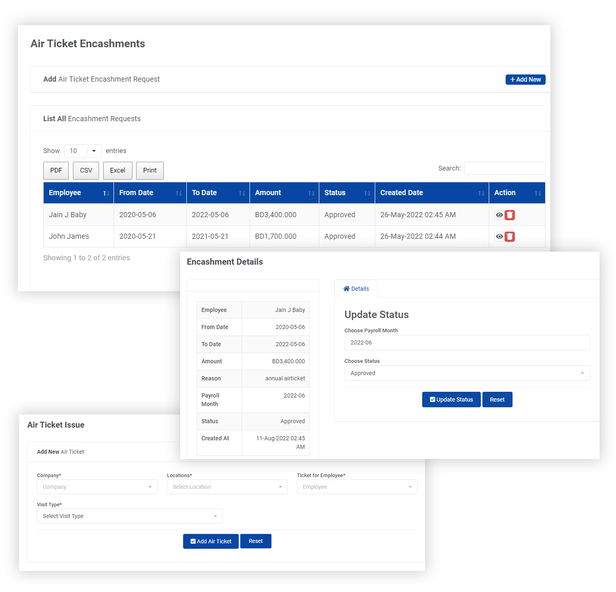 Employees Air Ticket Management Software in Kuwait