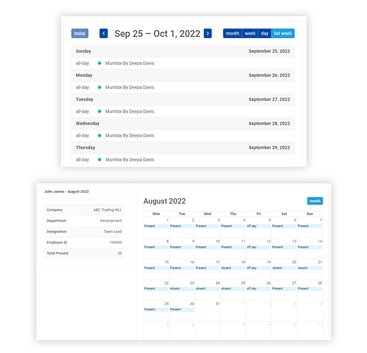 HRMS Calendar Tool In Kuwait